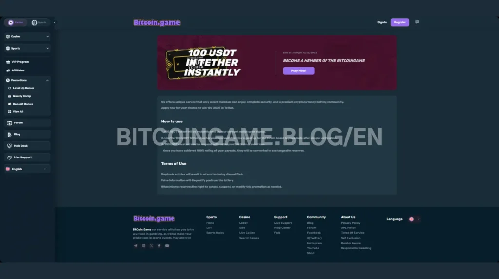 Bitcoin.Game Casino Mebership