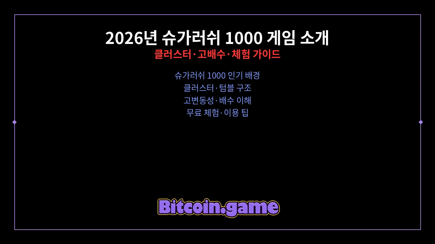 슈가러쉬 1000 게임 소개